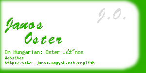 janos oster business card